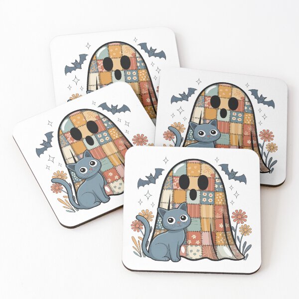 Item preview, patchwork ghost and cat designed and sold by jkrphoto.