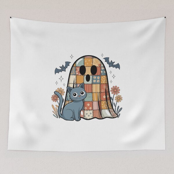 Item preview, patchwork ghost and cat designed and sold by jkrphoto.