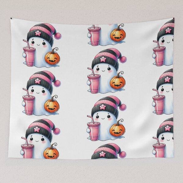 Item preview, Baby Ghost with Pink Hat and Halloween Drink designed and sold by Polarisofficial.