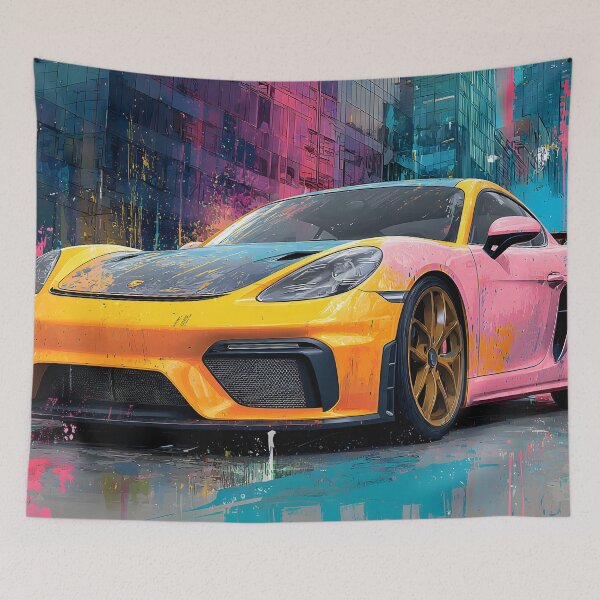 Item preview, Contemporary Art Porsche 718 Cayman GT4 Painting designed and sold by AutoPopStudio.