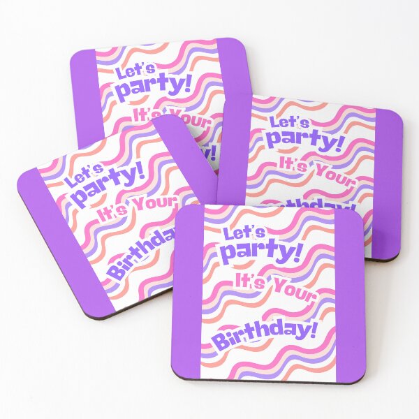 Item preview, LETS PARTY, BIRTHDAY, COLOURFUL WIGGLES, PURPLE designed and sold by AASparksDesigns.