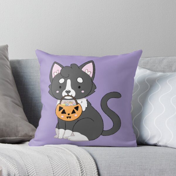 Item preview, Halloween Trick or Treating Tuxedo Cat designed and sold by casserolestan.
