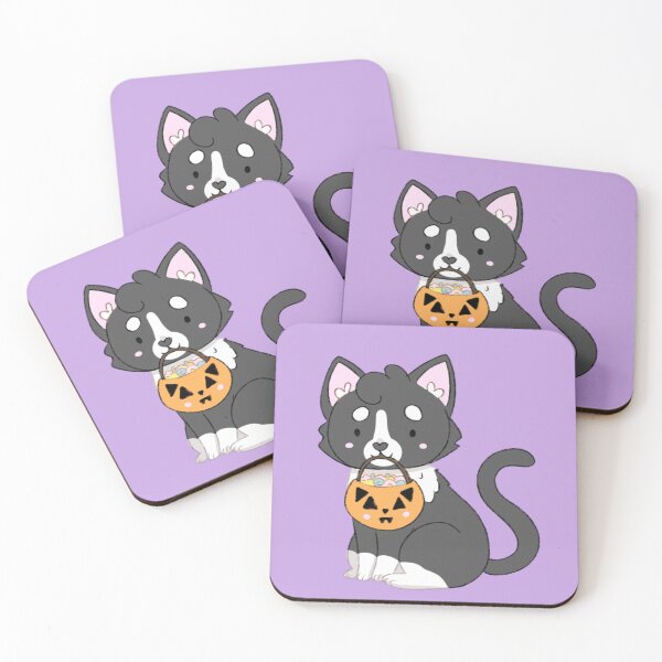 Item preview, Halloween Trick or Treating Tuxedo Cat designed and sold by casserolestan.
