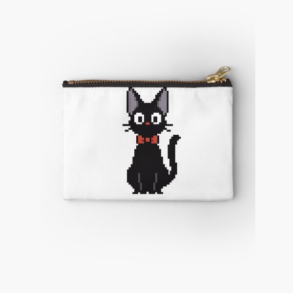 Item preview, Pixel Black Cat with Red Bow – Cute Retro 8-Bit Cat Design designed and sold by AddictiveDesign.