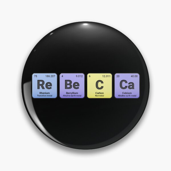 Artikelvorschau, Rebecca, Personalisierter Name aus Elementen des Periodensystems, personalisiertes Chemie-Design, Wissenschaftsgeschenk für Nerds & Studenten entworfen und verkauft von chipmuckdesignn.
