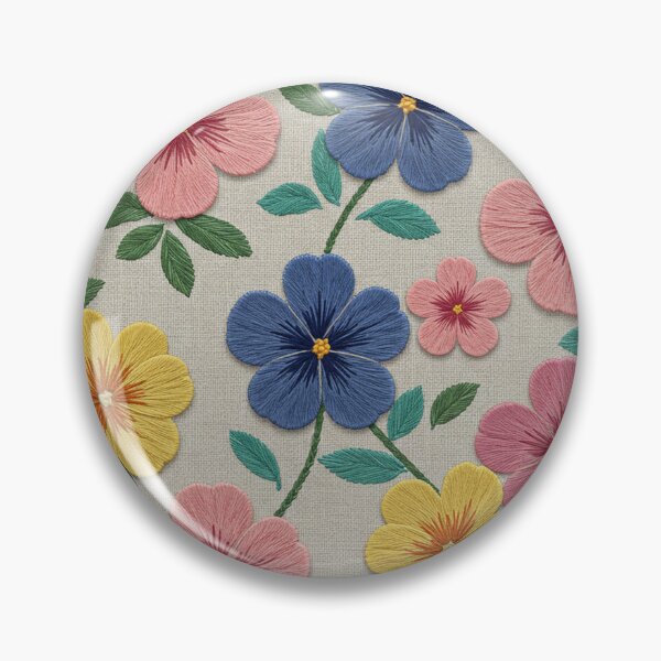 Item preview, Embroidered Pansy Flower Pattern designed and sold by MySignatureItems.