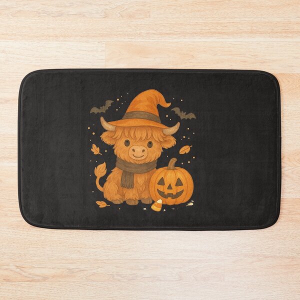 Item preview, Cute Highland Cow Witch Halloween | Kawaii Pumpkin Fall Animal Art designed and sold by New Art.