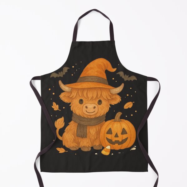 Item preview, Cute Highland Cow Witch Halloween | Kawaii Pumpkin Fall Animal Art designed and sold by New Art.