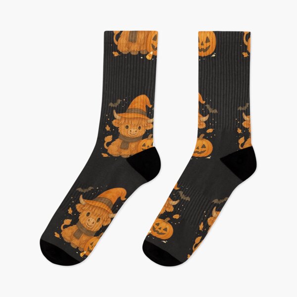 Item preview, Cute Highland Cow Witch Halloween | Kawaii Pumpkin Fall Animal Art designed and sold by New Art.