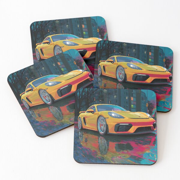 Item preview, Pop Art Porsche 718 Cayman GT4 Gift for Him designed and sold by AutoPopStudio.