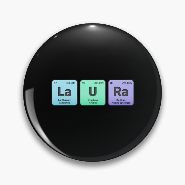 Artikelvorschau, Laura, Personalisierter Name aus Elementen des Periodensystems, personalisiertes Chemie-Design, Wissenschaftsgeschenk für Nerds & Studenten entworfen und verkauft von chipmuckdesignn.