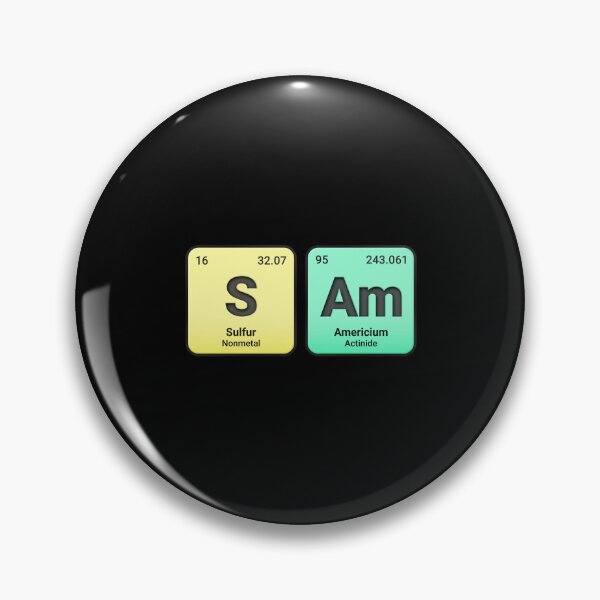 Artikelvorschau, Sam, individueller Name aus Elementen des Periodensystems, personalisiertes Chemie-Design, wissenschaftliches Geschenk für Nerds und Studenten entworfen und verkauft von chipmuckdesignn.