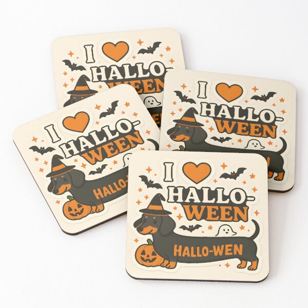 Item preview, I Love Hallo-Ween Dachshund Sticker designed and sold by anniejunoaxie.