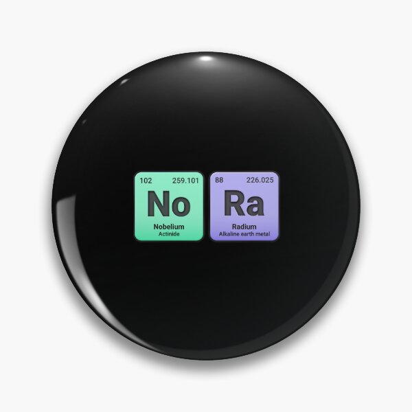 Artikelvorschau, Nora, individueller Name aus Elementen des Periodensystems, personalisiertes Chemie-Design, wissenschaftliches Geschenk für Nerds und Studenten entworfen und verkauft von chipmuckdesignn.