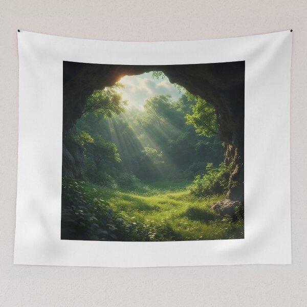 Item preview, From Shadow to Light – Forest Awakening Beyond the Cave” designed and sold by NaomiRut.