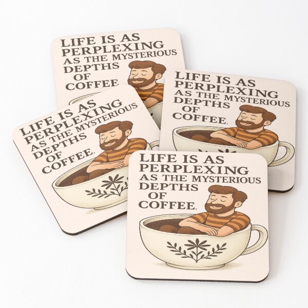 Item preview, The Mysterious Depths of Coffee – Thoughtful Coffee Quote Design designed and sold by alizo74.