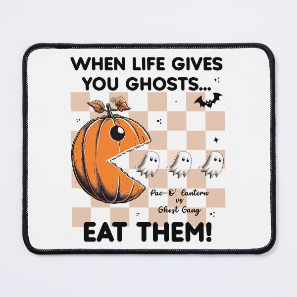 Item preview, When Life Gives You Ghosts, Eat Them | Pac-O' Lantern vs Ghost Gang Gamer Halloween designed and sold by PearlMoonGrapes.