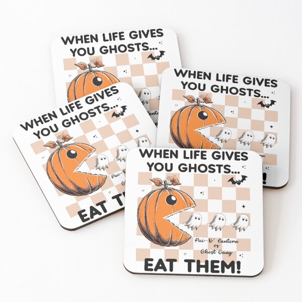 Item preview, When Life Gives You Ghosts, Eat Them | Pac-O' Lantern vs Ghost Gang Gamer Halloween designed and sold by PearlMoonGrapes.