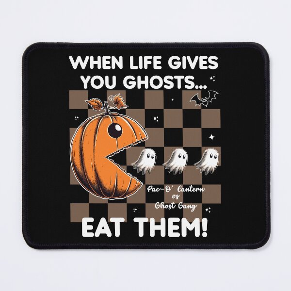 Item preview, When Life Gives You Ghosts, Eat Them | Pac-O' Lantern vs Ghost Gang Gamer Halloween - Black designed and sold by PearlMoonGrapes.