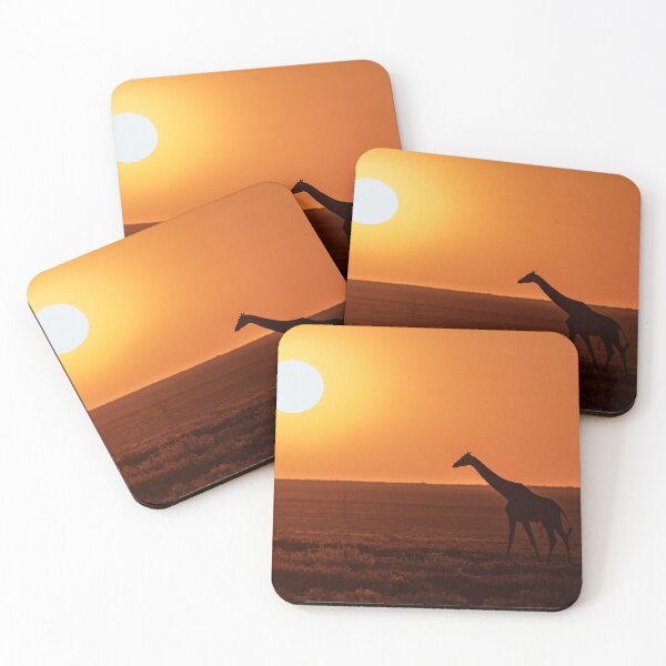 Item preview, Golden Majesty — Giraffe Silhouette at African Sunset designed and sold by DavideAntoniani.