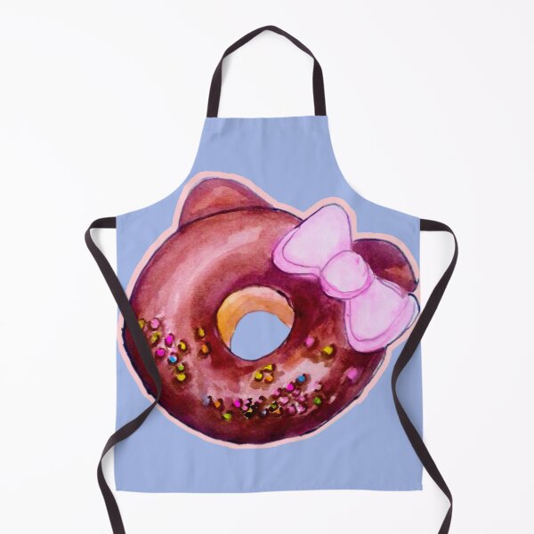 Item preview, Kawaii Cat Shaped Chocolate Donut Watercolor Food illustration designed and sold by happiartworks .