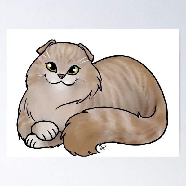 Item preview, Cat - Scottish Fold Longhair - Dilute Tabby designed and sold by Jennifer Stolzer.