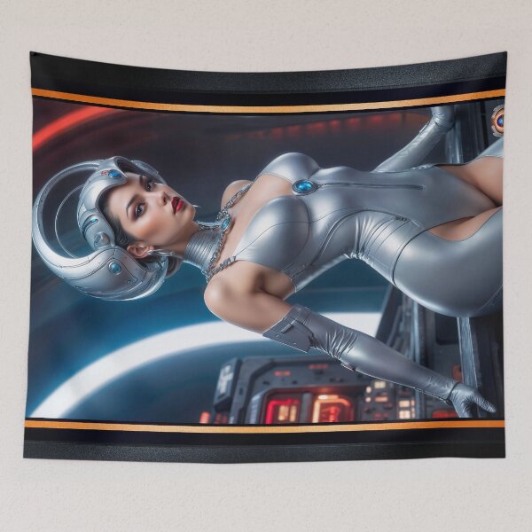 Item preview, Captivating Sci-Fi Fashion Portrait Of Venchacia Velekova Striking AI Concept Art by Xzendor7 designed and sold by Xzendor7 Digital Art Creations.