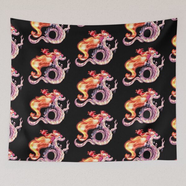 Item preview, Mystical Pink Chinese Dragon with Flaming Hair designed and sold by AHumanArtMachine.