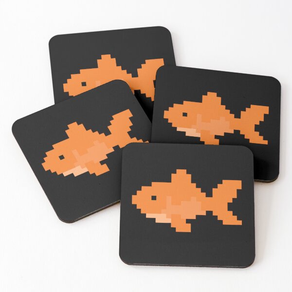 Item preview, Pixel Orange Fish – Cute Retro 8-Bit Aquarium Design designed and sold by AddictiveDesign.