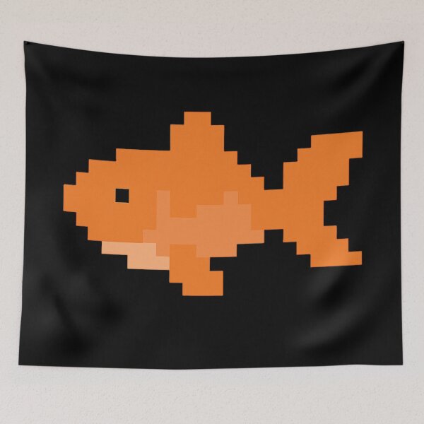 Item preview, Pixel Orange Fish – Cute Retro 8-Bit Aquarium Design designed and sold by AddictiveDesign.