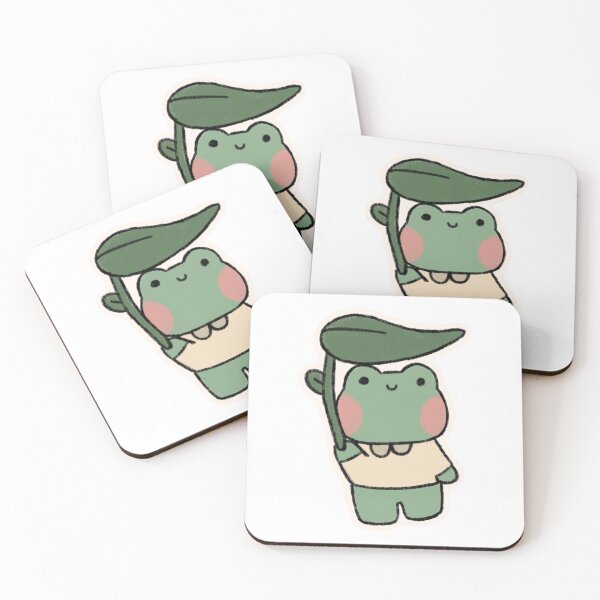 Item preview, Cute Froggie with Leaf designed and sold by cozyfrogstudios.