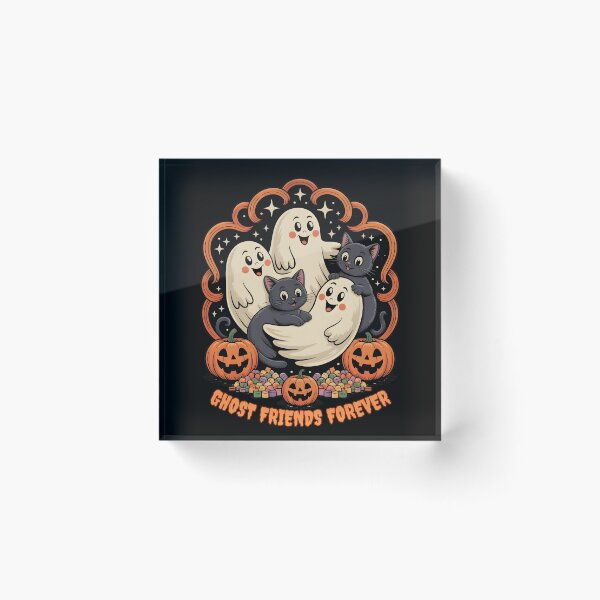 Item preview, Adorable Ghosts and Cats Halloween llustration designed and sold by BeaverCreations.