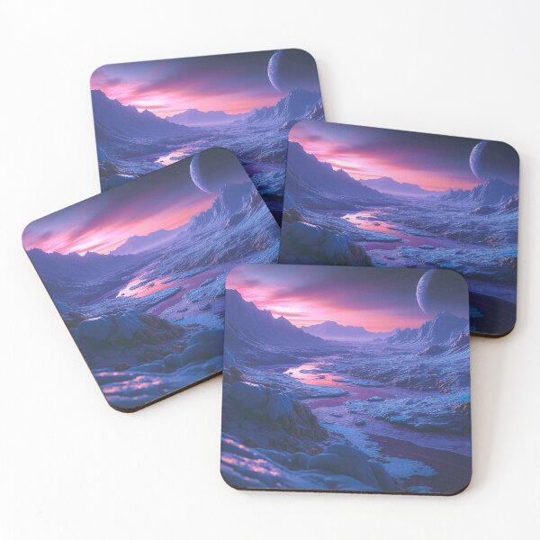 Item preview, Space Art - “Frozen Alien Tundra” designed and sold by Aesthetic-Ai.