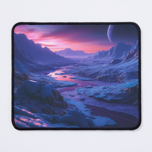 Item preview, Space Art - “Frozen Alien Tundra” designed and sold by Aesthetic-Ai.