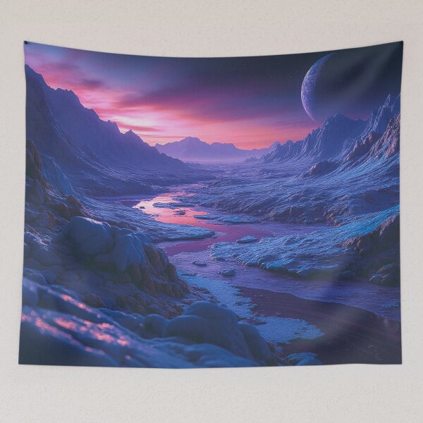 Item preview, Space Art - “Frozen Alien Tundra” designed and sold by Aesthetic-Ai.