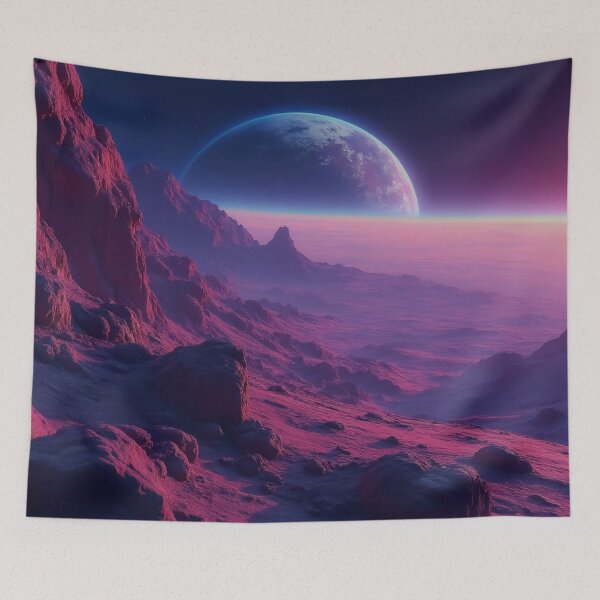 Item preview, Space Art - “Planet of Purple Desolation” designed and sold by Aesthetic-Ai.