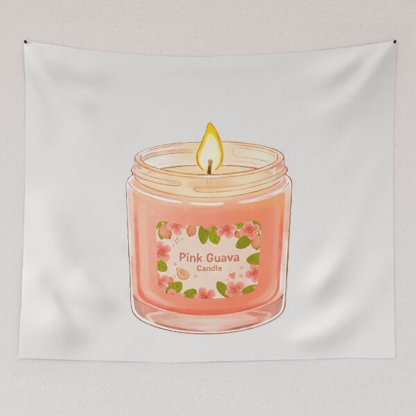 Item preview, Cozy Pink Guava Tropical Scented Candle Jar - Self Care Candle Art designed and sold by scicilysimonee.
