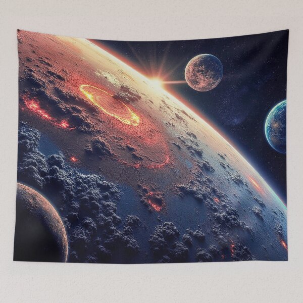 Item preview, Space Art “Cosmic Collision: Dawn of a New World” designed and sold by Aesthetic-Ai.