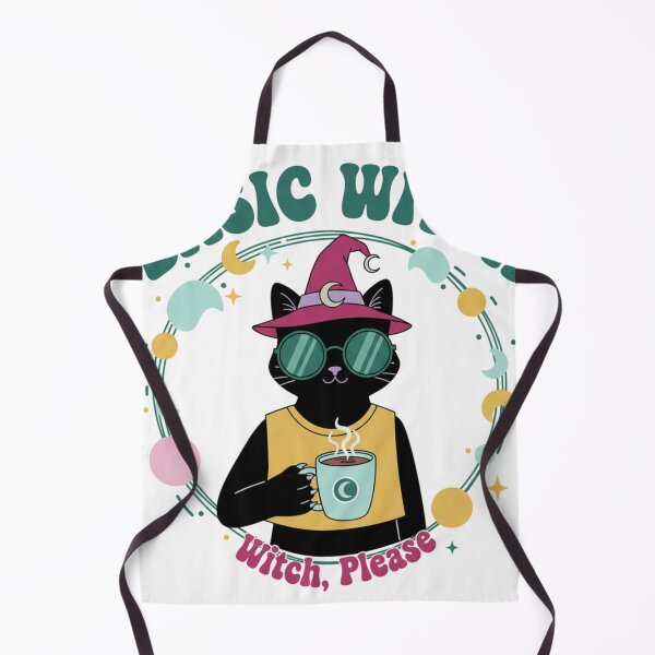 Item preview, Basic Witch Cat: Cute Feline in a Hat and Glasses with Hot Coffee designed and sold by catlovers2025.