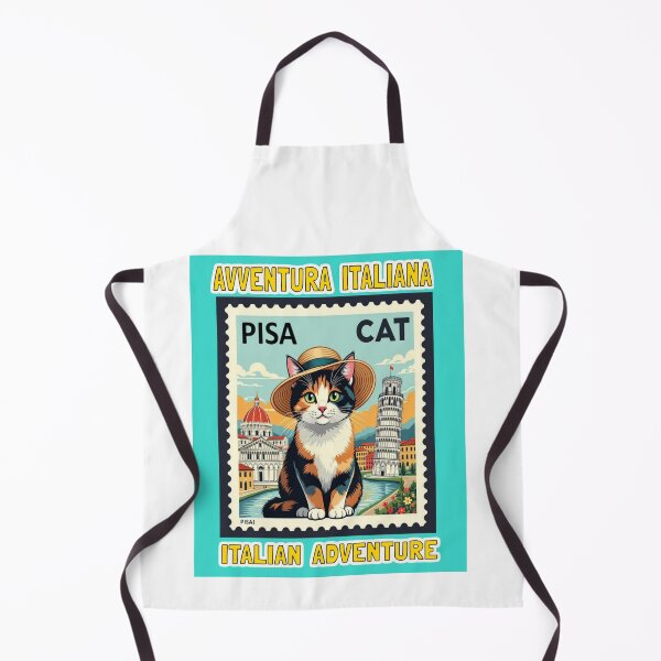 Item preview, Calico Cat Italian Adventure in Pisa (Stamp Illustration) designed and sold by craftybegonia.
