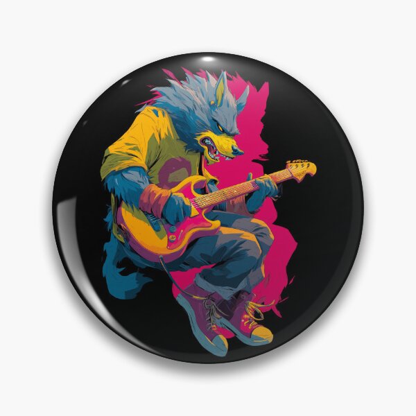Artikelvorschau, Heavy Metal Werwolf Gitarrist Grafik entworfen und verkauft von TheColorKey.