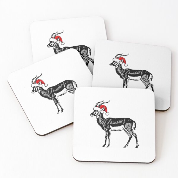 Item preview, Festive Antelope with Santa Hat Silhouette designed and sold by JollyCritters.
