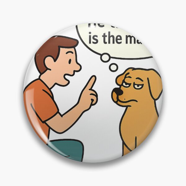 Item preview, Funny Dog Thinking Shirt – “He Thinks He Is the Master” designed and sold by LLBDesigns.