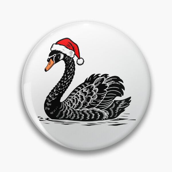 Item preview, Black Swan with Santa Hat Silhouette designed and sold by JollyCritters.