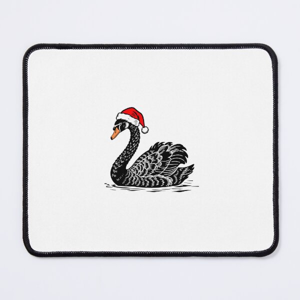 Item preview, Black Swan with Santa Hat Silhouette designed and sold by JollyCritters.