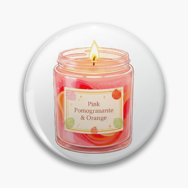 Item preview, Cozy Pink Scented Pomegranate with Orange Candle Jar - Aesthetic Candle Art designed and sold by scicilysimonee.