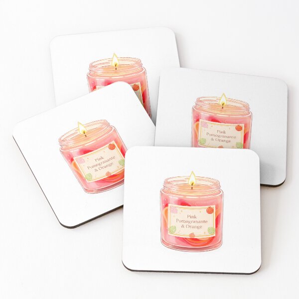 Item preview, Cozy Pink Scented Pomegranate with Orange Candle Jar - Aesthetic Candle Art designed and sold by scicilysimonee.