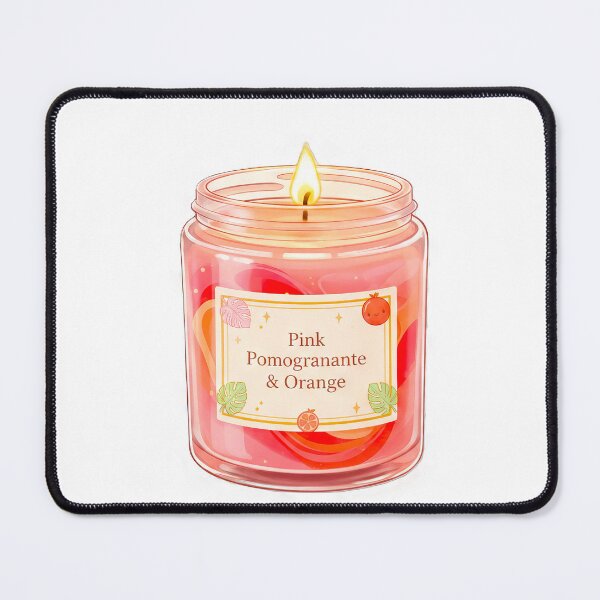 Item preview, Cozy Pink Scented Pomegranate with Orange Candle Jar - Aesthetic Candle Art designed and sold by scicilysimonee.