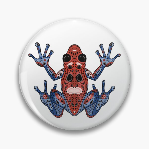 Artikelvorschau, Roter und blauer Frosch entworfen und verkauft von MusingsArtDesigns.