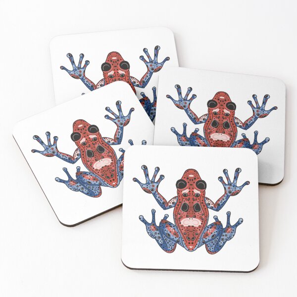 Item preview, Red and blue frog designed and sold by MusingsArtDesigns.